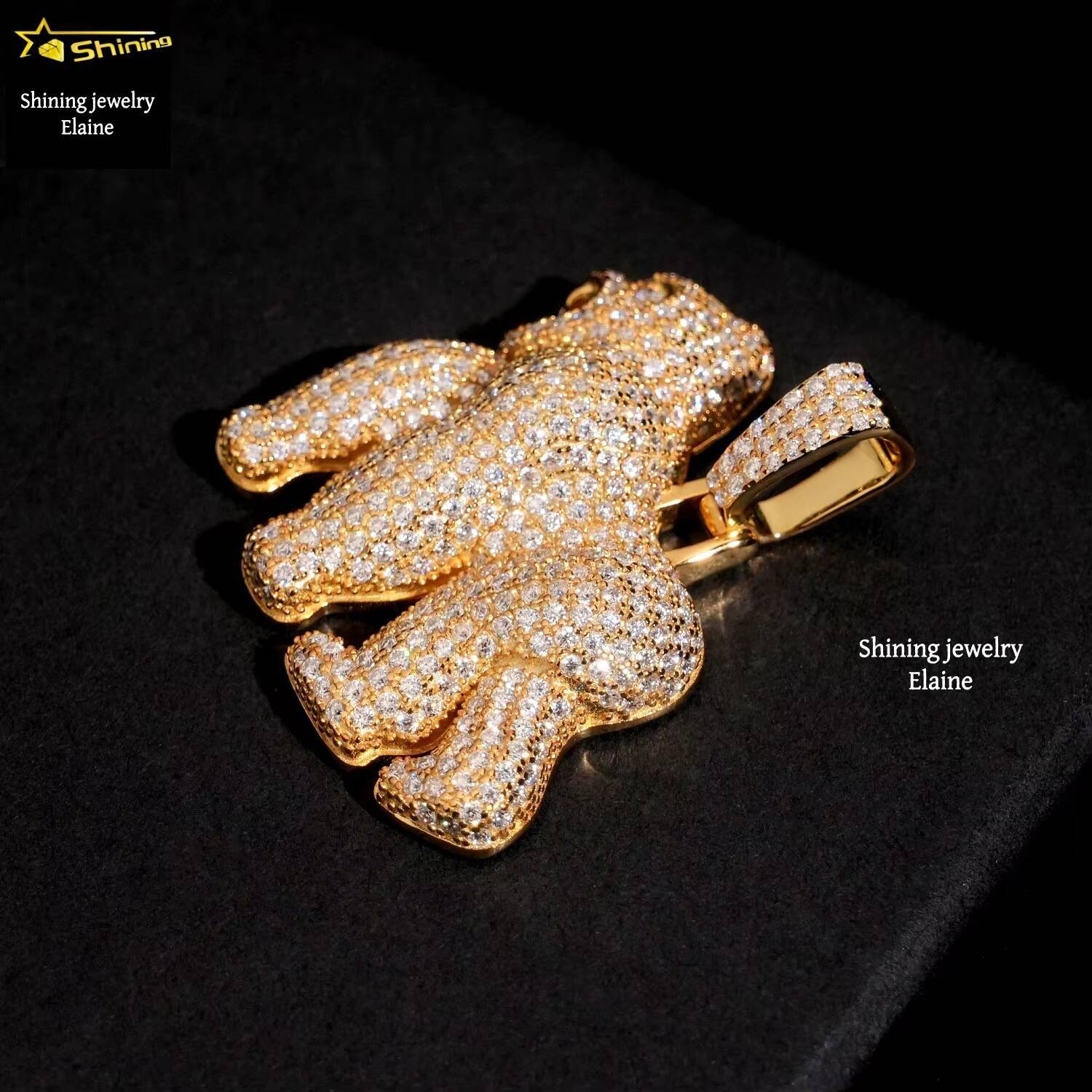 Sterling Silver 925 Iced Out Hip Hop Jewelry Rapper Custom Moissanite Diamond Pendant VVS Moissanite Diamond Pendant