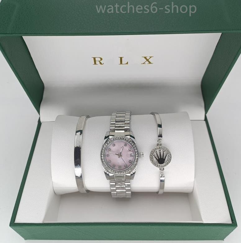 3pcs Set Watch Luxury Designer 2025 High quality Women Pink Dial Hollow Strap Fashion Gold Bracelet Quartz Wristwatch Student Ladies Watches Reloj Mujer With Box
