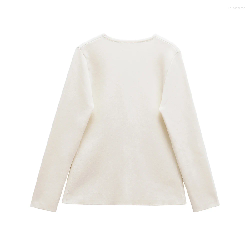 Women's Jackets European And American Style Gold Button Decoration V-neck Long Sleeved Simple Knitted Jacket