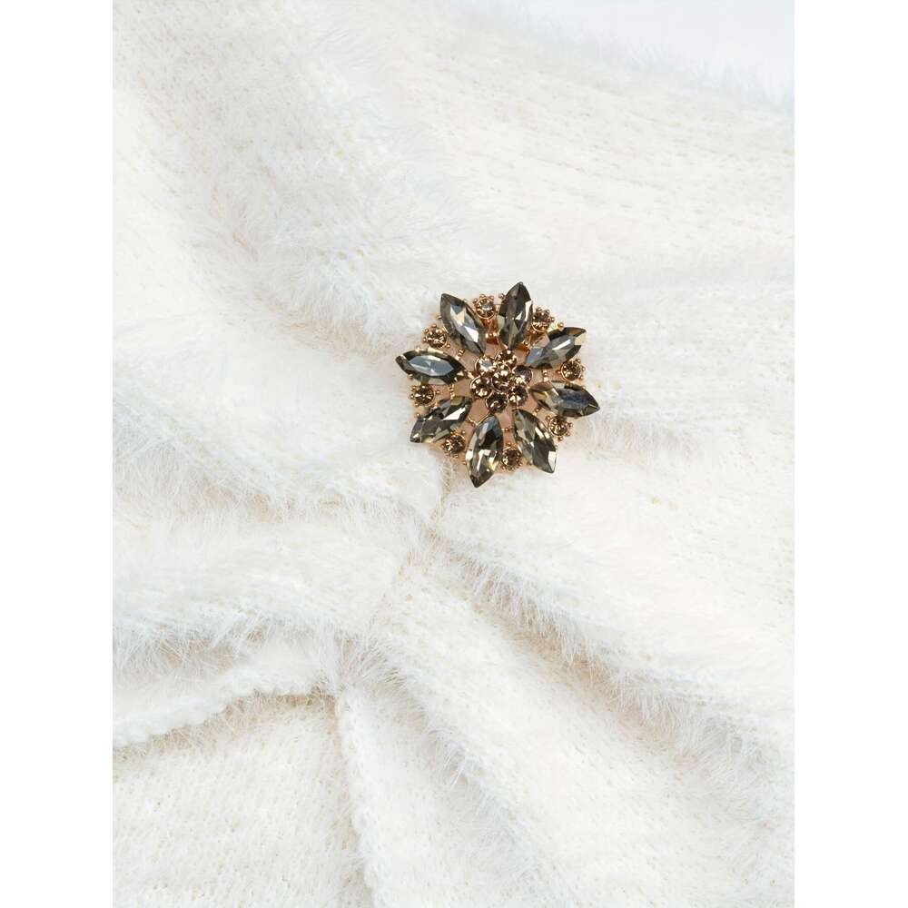 Elegant Off-Shoulder Sweater Soft T-Shirt With Belt, Chic Layering Top For Fall/Winter, All-Season Formal & Everyday Outfits - Women's Clothing, 