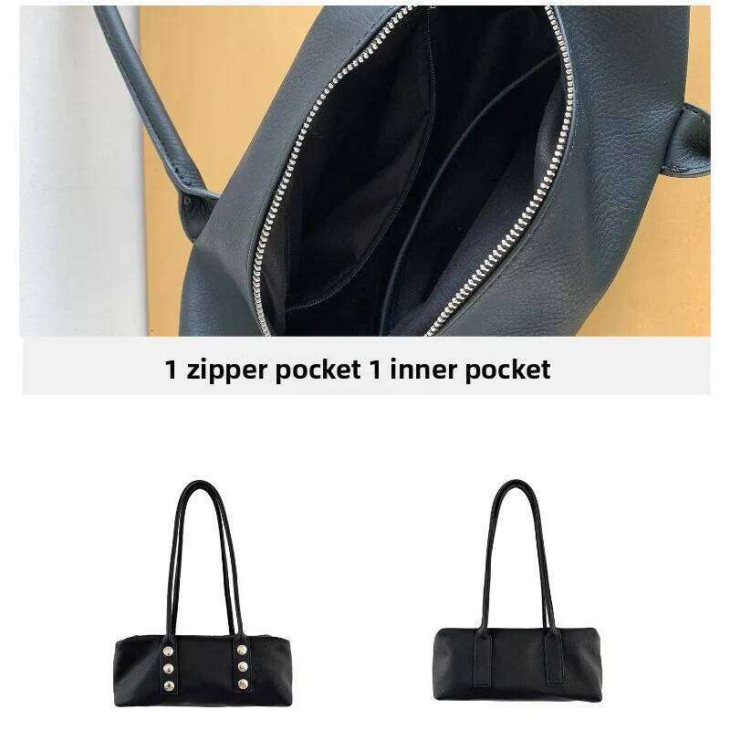 Designer Bags New Korean Simple Top Handle Women Large Capacity Textured Casual Boston Fashion Commuter Friendly Shoulder Pillow Bag Free Labubu Penda