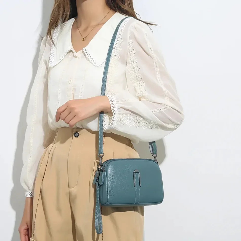 Genuine Leather Shoulder Bag Womens Handbags Bag for Woman 2024 Female Clutch Phone Bags Casual Crossbody Messenger Bags 251027