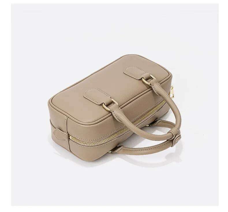 Vintage Boston Aging Ball New Style Niche Design Pillow Bag Fashionable Genuine Leather Single Shoulder Slant Handbag