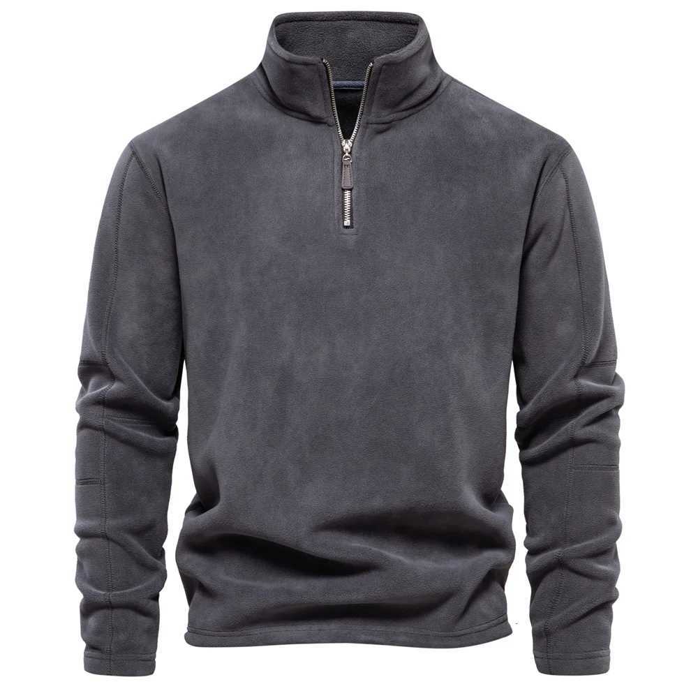 AIOPESON Brand Quality Thicken Warm Fleece Jacket for Men Zipper Neck Pullover Mens Sweatshirt Soft Shell Mens Jacket W251027