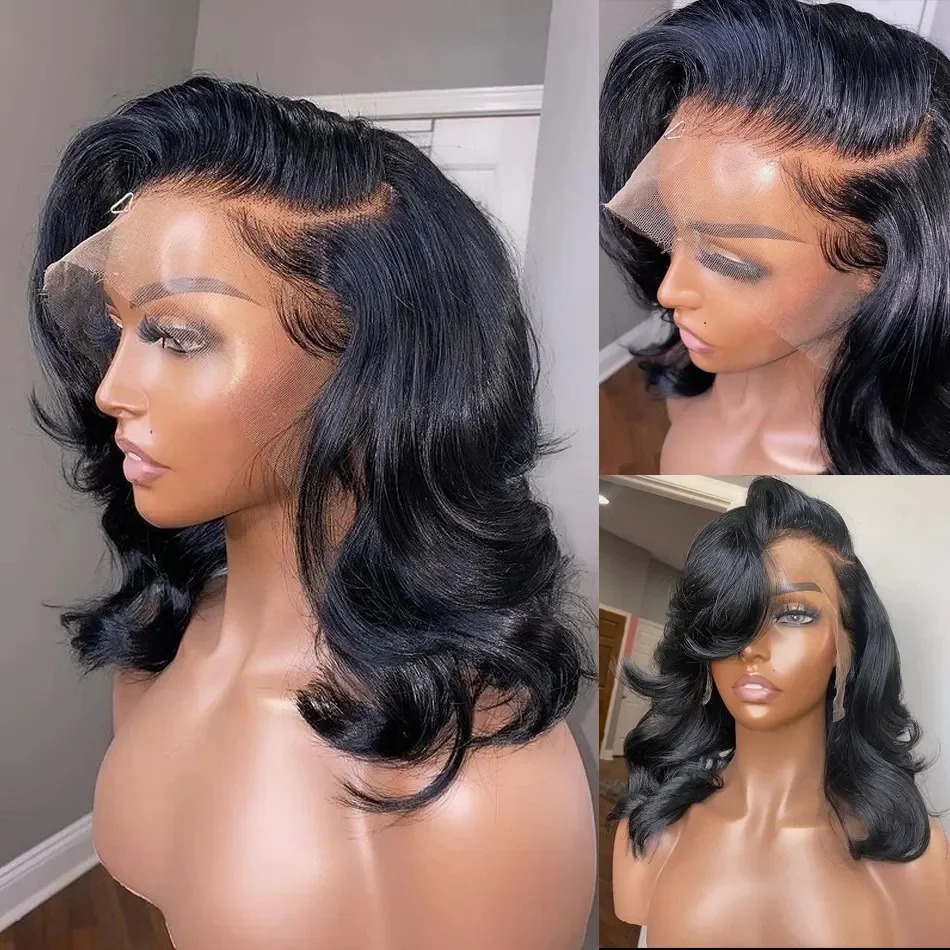 Bob Wig Human Hair Brazilian Looe Body Wave Wigs For Black Women 13x6 Hd Lace Frontal Wig Pre Plucked 13x4 Black Lace Front Wig