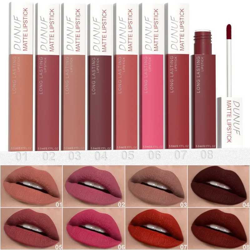 Natural Matte Finish Lipstick Waterproof and Not Easy To Stick To Cups 8color Gift Lipstick LongLasting Velvet Lip Gloss W251027