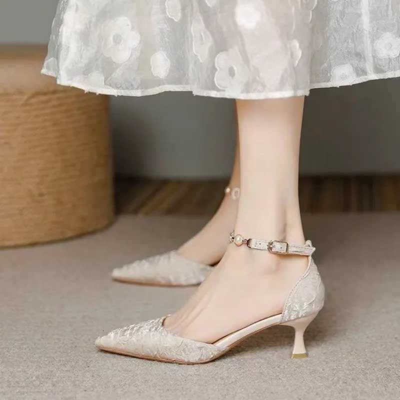 New Pointed Toe Wedding Bride High Heels Shoes Female Party Mules Elegant Women Pumps Designer Shoes Sexy Dress ShoesXJ251027