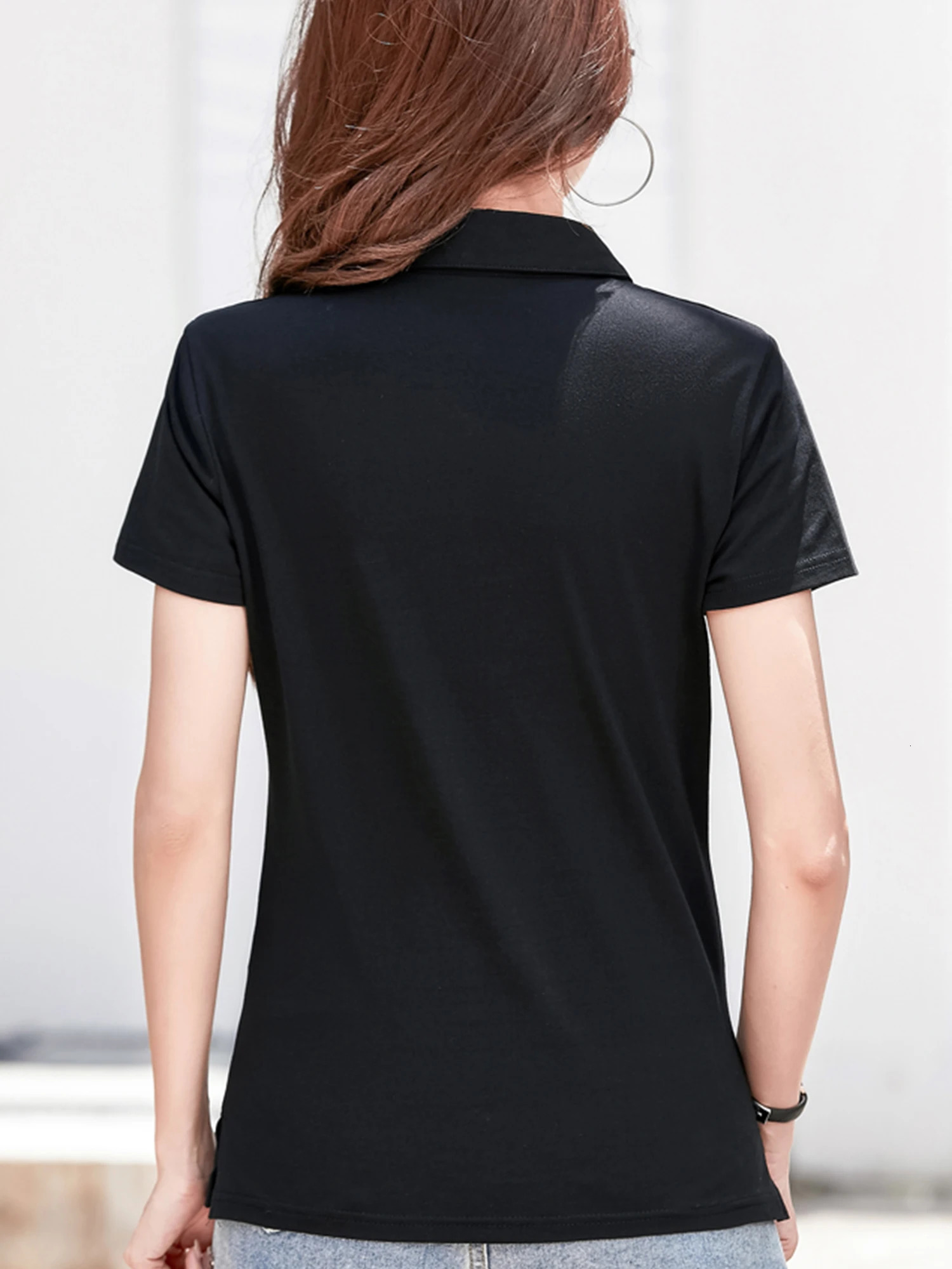 Womens Casual Chic Shirt Long Sleeve Button Detail SemiSheer Cotton Blend Machine Washable Perfect for Spring Fall 251027