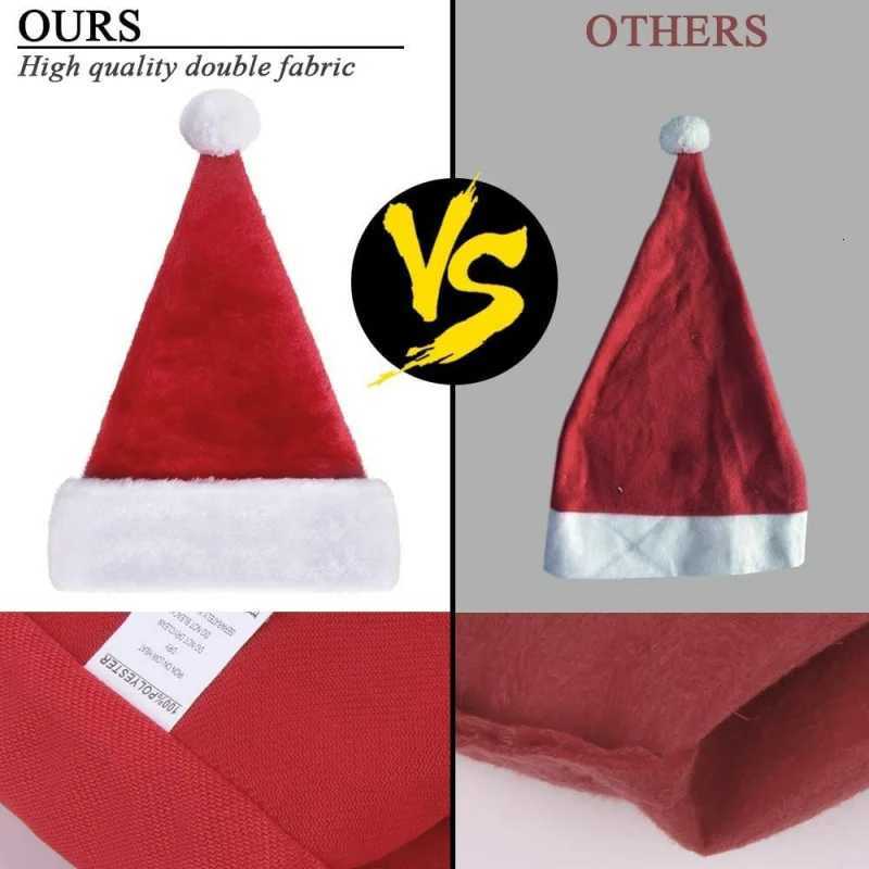 Adult Kids Plush Christmas Hat Classic Holiday Felt Cap for Adults and Children Festive Winter AccessoryW251027