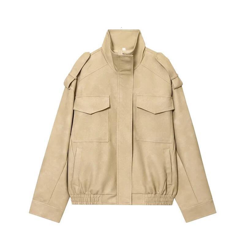 winter jacket women MUJER Suede Bomber Jacket Woman Oversized Demi-season for Women Outerwears Winter Overcoat Female Zip Women's Jackets