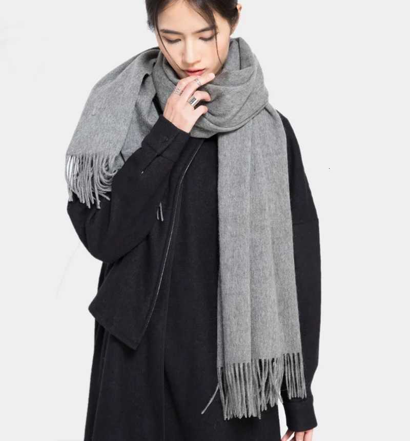 Wool Winter Scarf Wen Fashion Shawl Adt Solid Scarves Luxury Autumn Shawls and Wraps Poncho Scarfs for Ladies Unisex WrapW251027