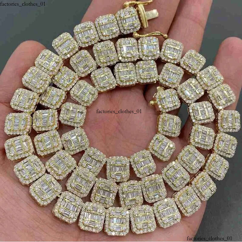 5mm Colorless Moissanite Chain Passes Dia Tester Sterling Sier Tennis Necklace For Men And Women