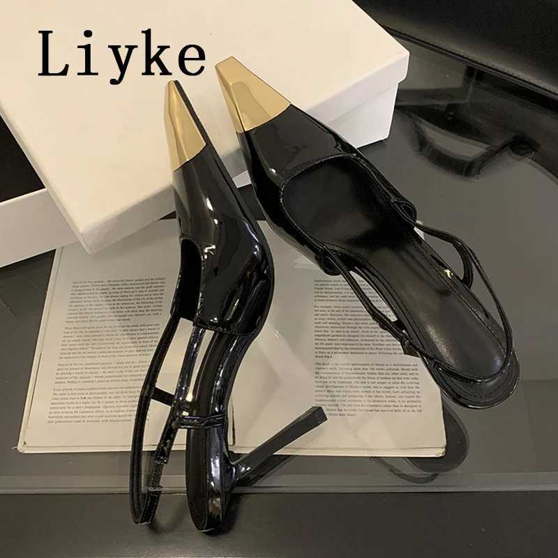 Liyke Sexy Slingback Sandal Female Design Metal Pointed Toe Stiletto High Heels Party Prom Shoes Women Pumps Zapatos MujerXJ251027