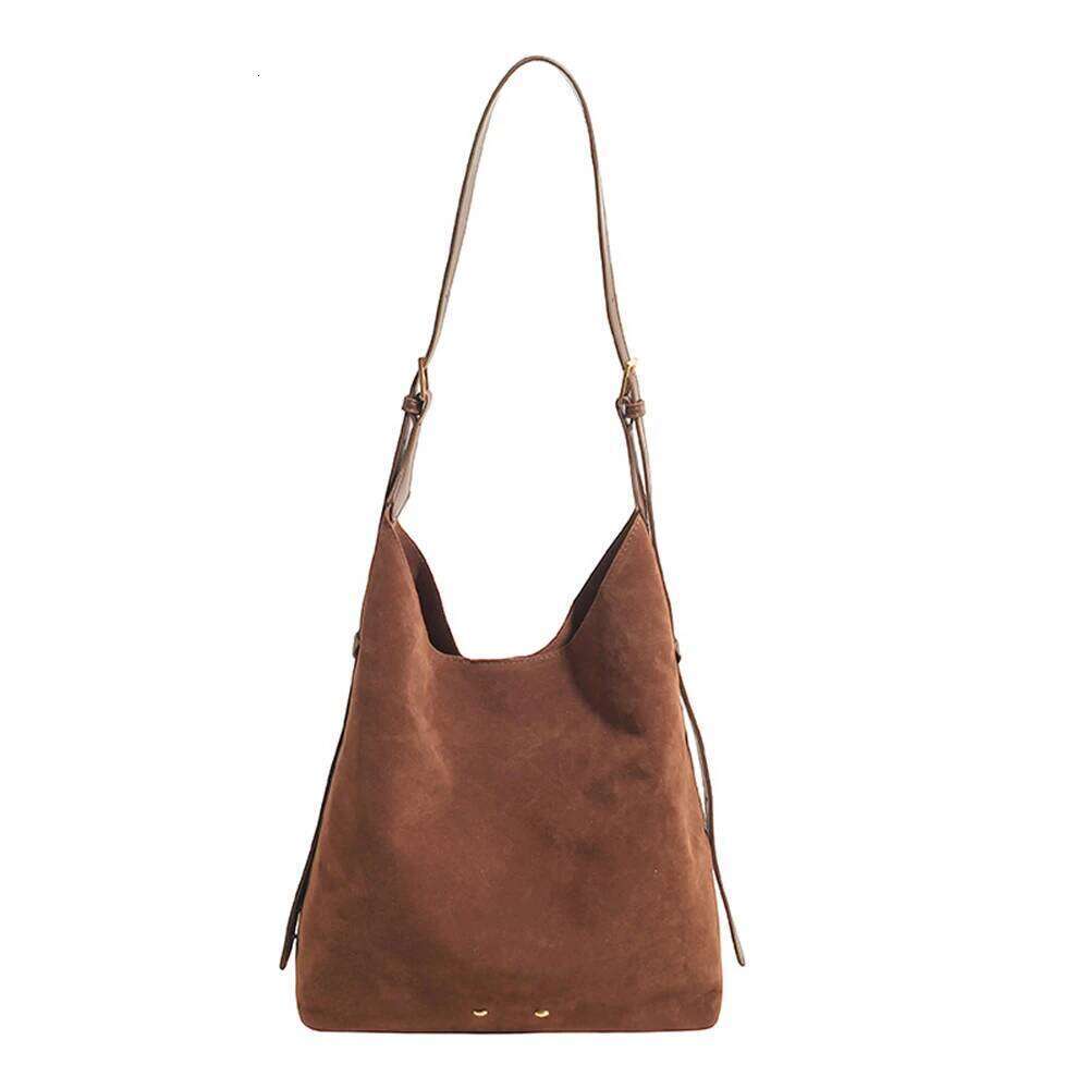 Designer Luxury Shoulder Retro Matte Suede Bucket For Women New Tote Simple Large Capacity Single Shoulder Crossbody Bag