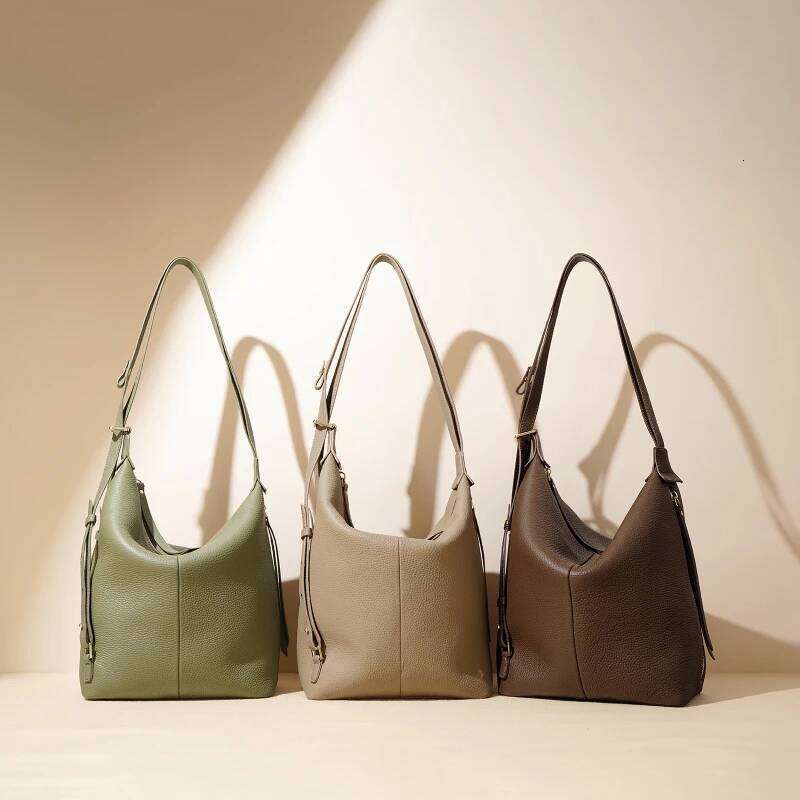 Jonlily Women Genuine Leather Shoulder Female Bucket Commuter Handbag Totes Ladies Crossbody Bag Daybag Purse -Kg1676 251027