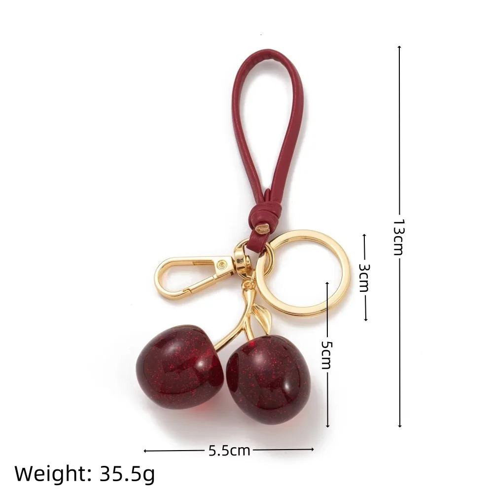 Cherry Handbags Keychain Olive Alloy Strawberry Keychain DIY Key Ring Bag Decoration 251021
