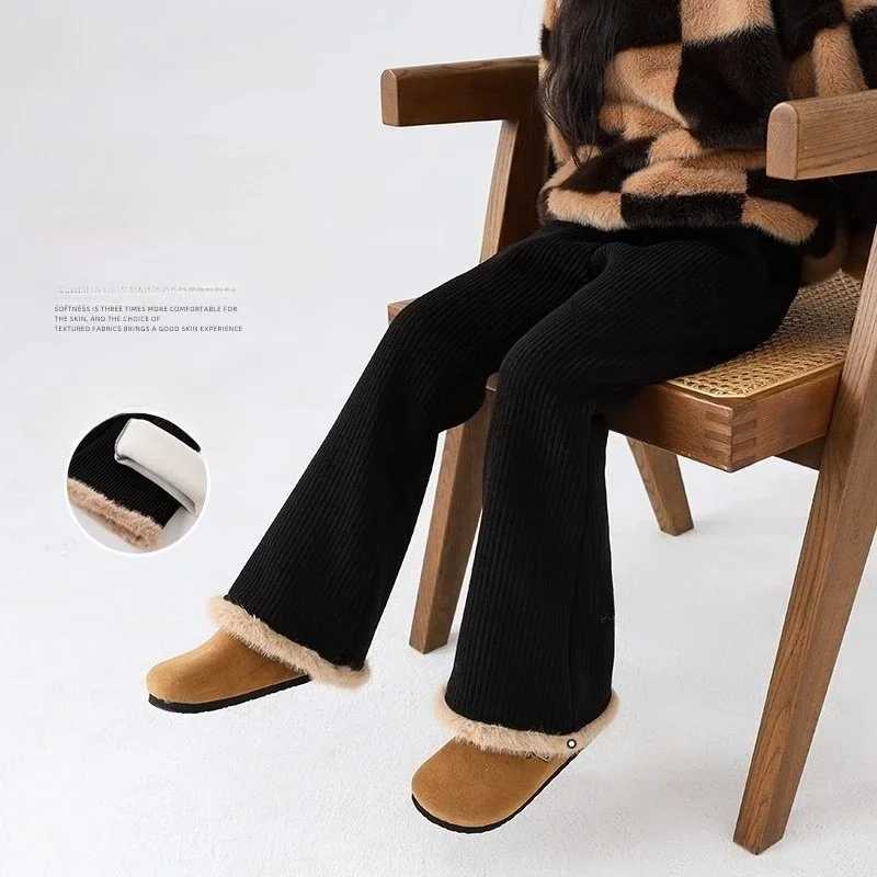 Girls Bell Bottom Jumpsuit Winter Micro Flare Cotton OnePiece Thermal Pants for Kids Girls Winter ClothesT251027