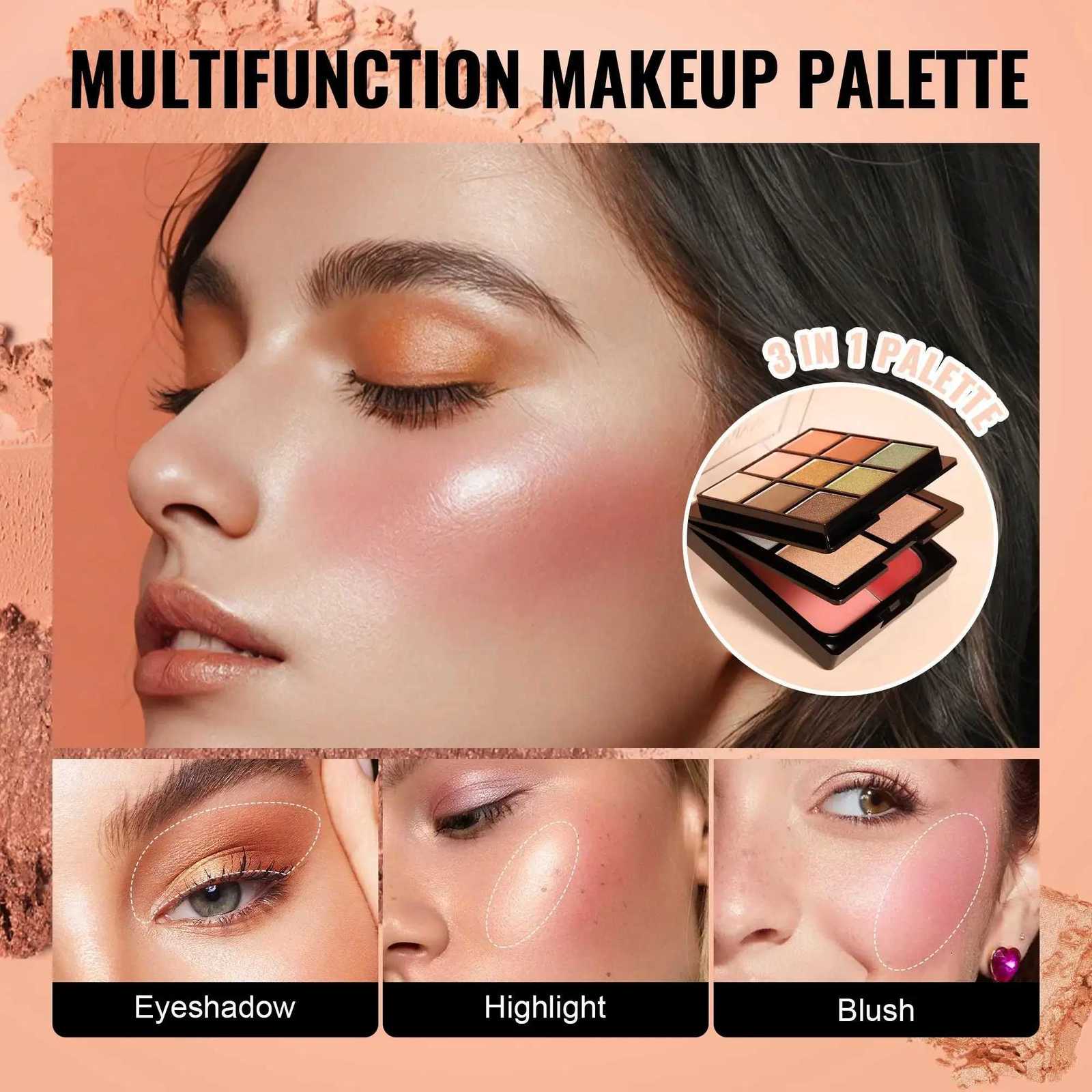 Waterproof Long Lasting Eyeshadow Palette Matte Pearl Highlighter Blush 3in1 Multifunction Makeup Cosmetic Beauty ProfessionalXJ251027