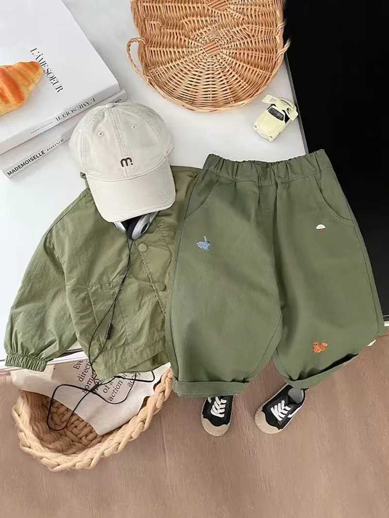 Childrens Wideleg Pants Korean Boys Loose Pants Autumn 2025 New Fashion All Match Baby Girls Casual Pants TrousersT251027