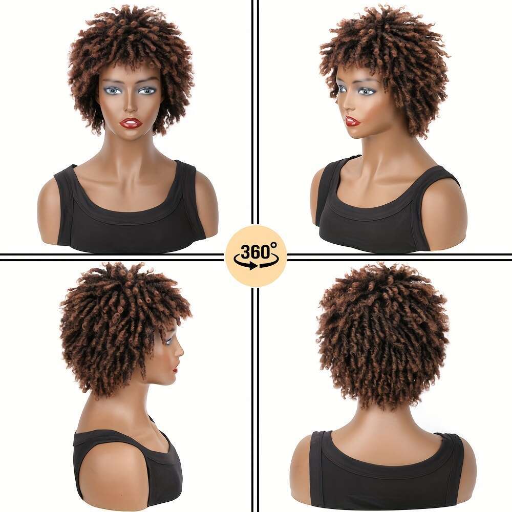 Faux Braid Wigs For Short Afro Locs Dreadlock Twist Braided Dreads Wig