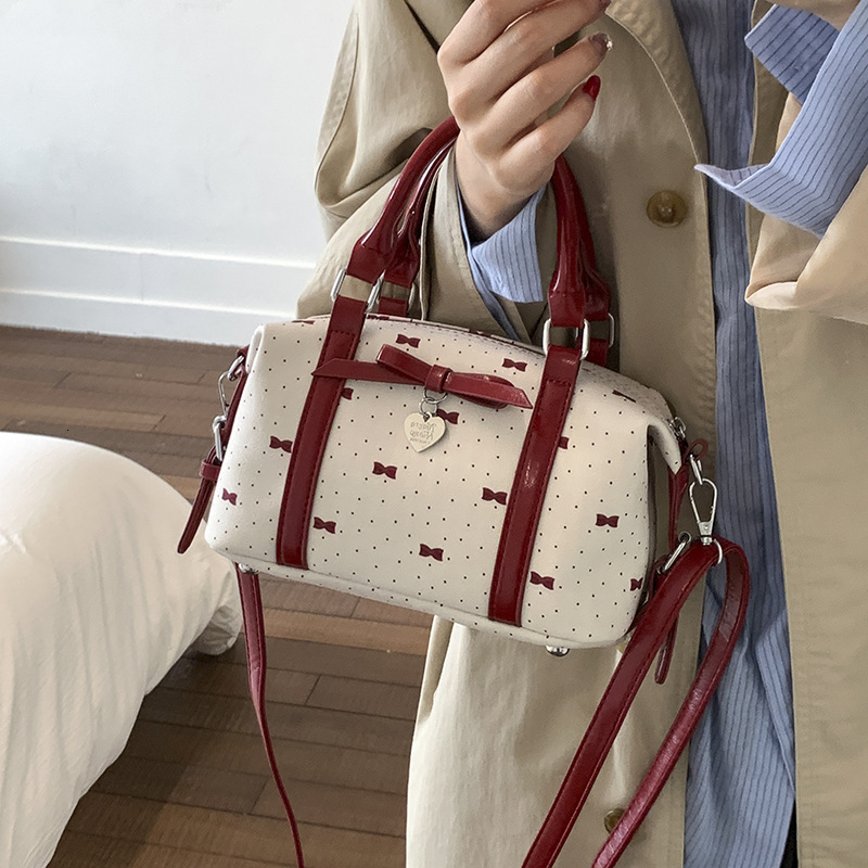 Free shipping designer bag Bowknot Color-Block Handheld Pillow Bag for Women New High-End Ballet Style Single Shoulder Crossbody Bag