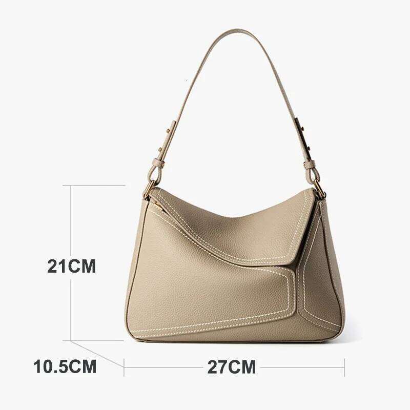 New Cowhide for Fashion Luxury Geometric Design Women Genuine Leather Shoulder Bag Popular Female Handbags