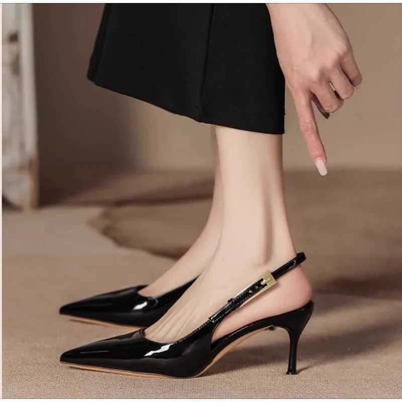 2025 Summer New Band Women Pumps Shoes Fi Shallow Slip Slingback Sandals Thin High Heel Dress Sexy Pumps ShoesXJ251027