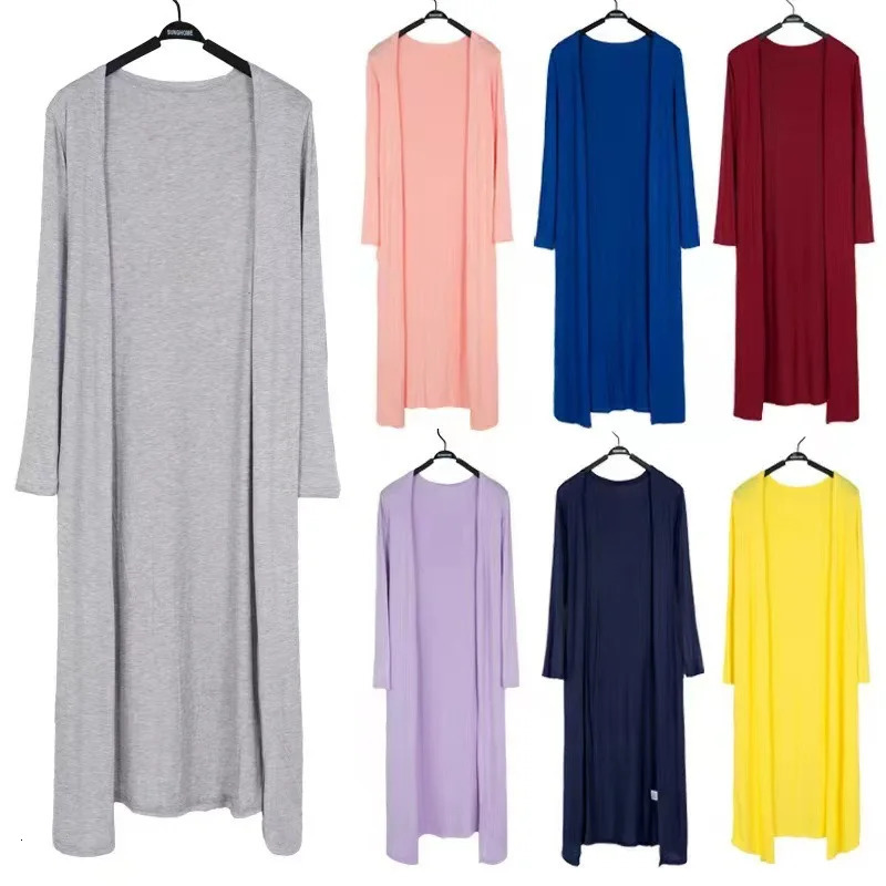 Summer Autumn 12 Colors Women Modal Long Cardigan Female Cotton Sweater Cardigans Long Sleeve Women Casual Coat Ladies Outerwear 251027