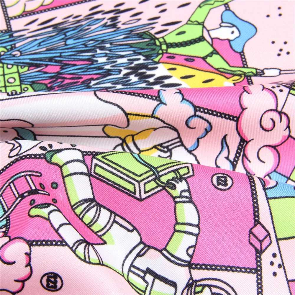 Manual Hand Rold Twill Silk Scarf Wen Hopi Print Square Scarves Wraps Echarpes Curd Foard Fme Bandana Hijabs 90CMW251027