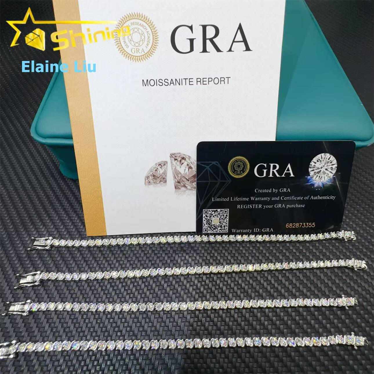 GRA Certificated Custom Hip Hop Fine Jewelry VVS Moissanite Bracelet Silver 925 Pass Diamond Tester Tennis Chain Bracelet