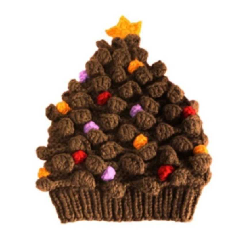 Christmas Knitted Hat Home Christmas Party Adults Kids Creative Pine Tree Shape Christmas Hat Comfy Warm Pullover Hat for GiftW251027