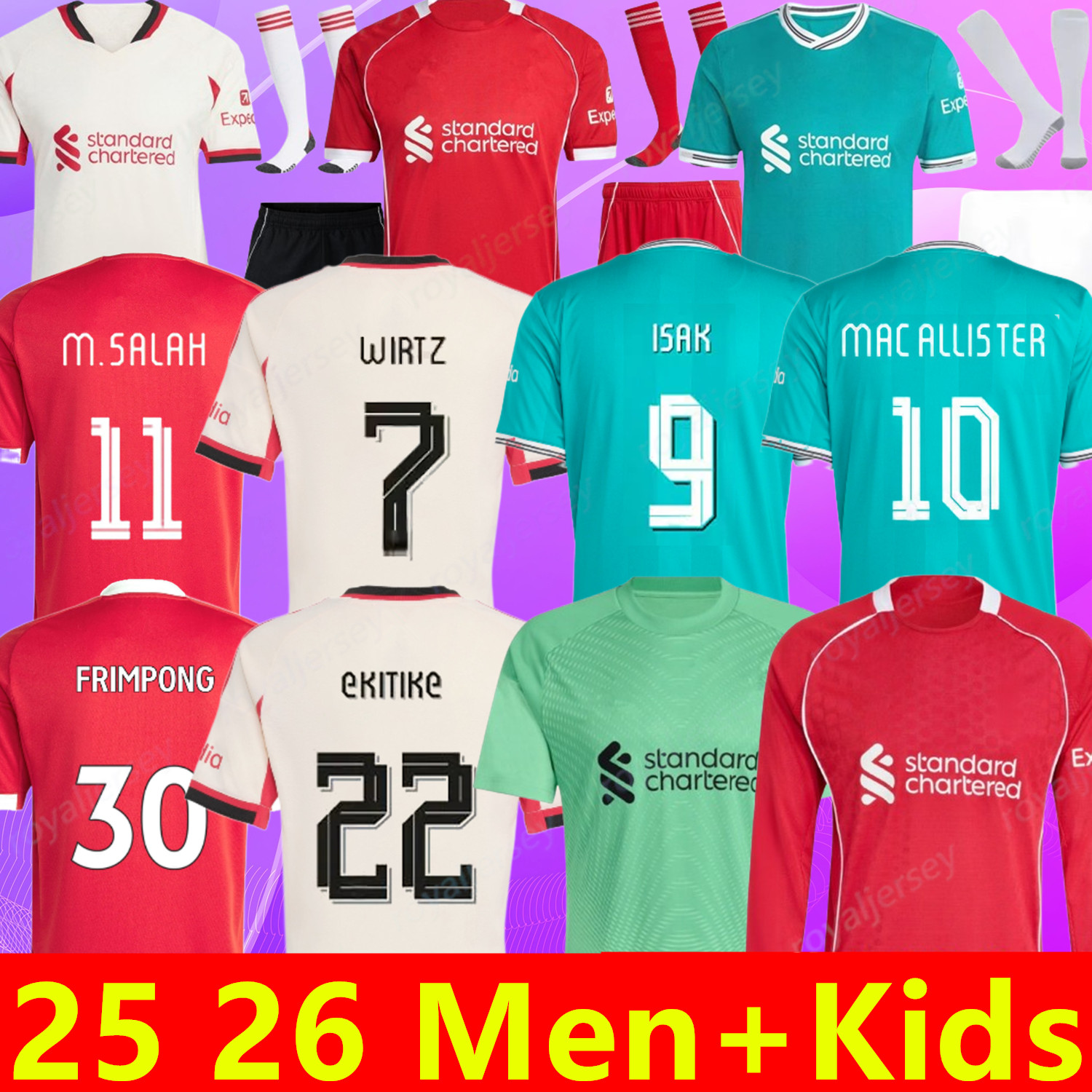 25 26 MAC ALLISTER soccer jersey DIOGO JOTA EkitikE 2025 2026 football shirt NGUMOHA SZOBOSZLAI A.BECKER FRIMPONG Wirtz Kerkez NGUMOHA men kids kit uniforms SALAH