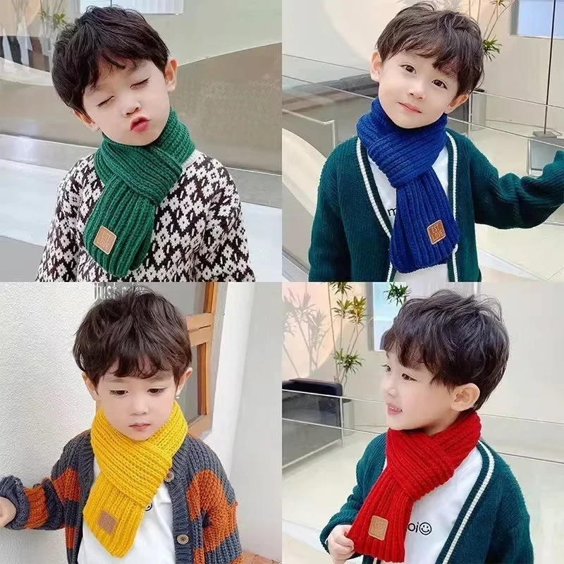 Kids Scarf Boys Girls Baby Winter Warm Scarf Women Knit Shawl Scarf Children Neck Collar Keep Warm Accessories Parent 251027