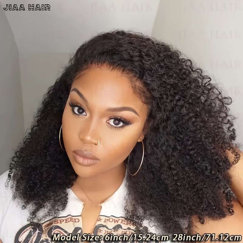 4C Afro Curly Bob Wig, Human Hair, Glueless Pre-Cut 4X4 Lace Front, 30S Ready To Wear, Pre Plucked With Bye Knots, Short Water Wave Pixie Cut For Wome
