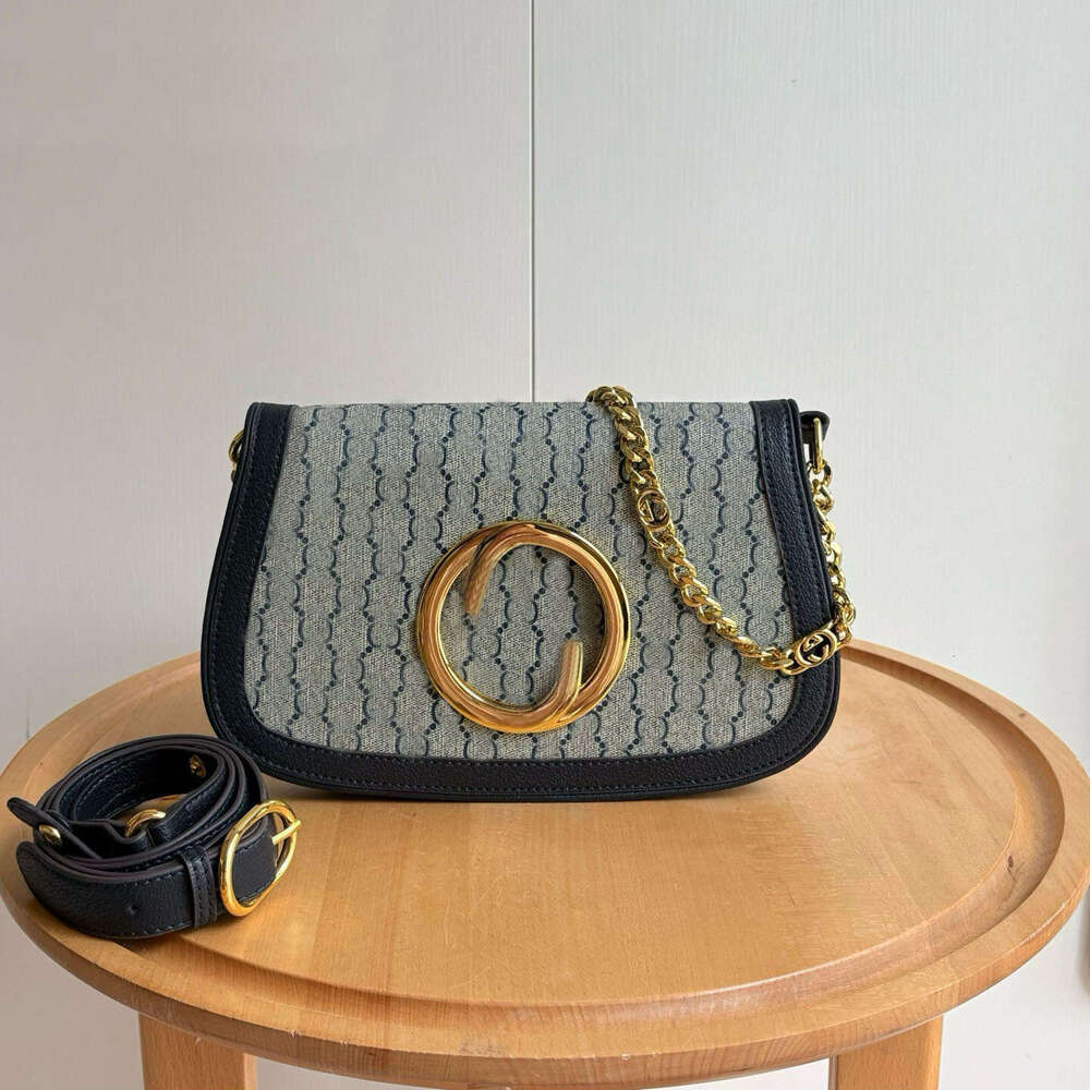 g u c c i bag G bag gu ci bag designer bag G Brand bag G Brand Yang Mi Same Style for Women 2025 New Vintage Floral Saddle Chain Shoulder Crossbody Underarm Bag Autumn 345
