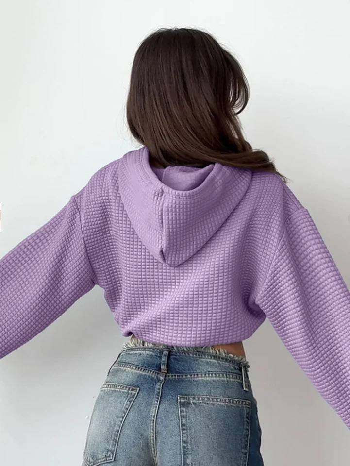 Ladies Casual Hoodie And Trousers Cotton Plaid TwoPiece Set Streetwear Sporty Comfortable Pants with Elastic Waist 251027