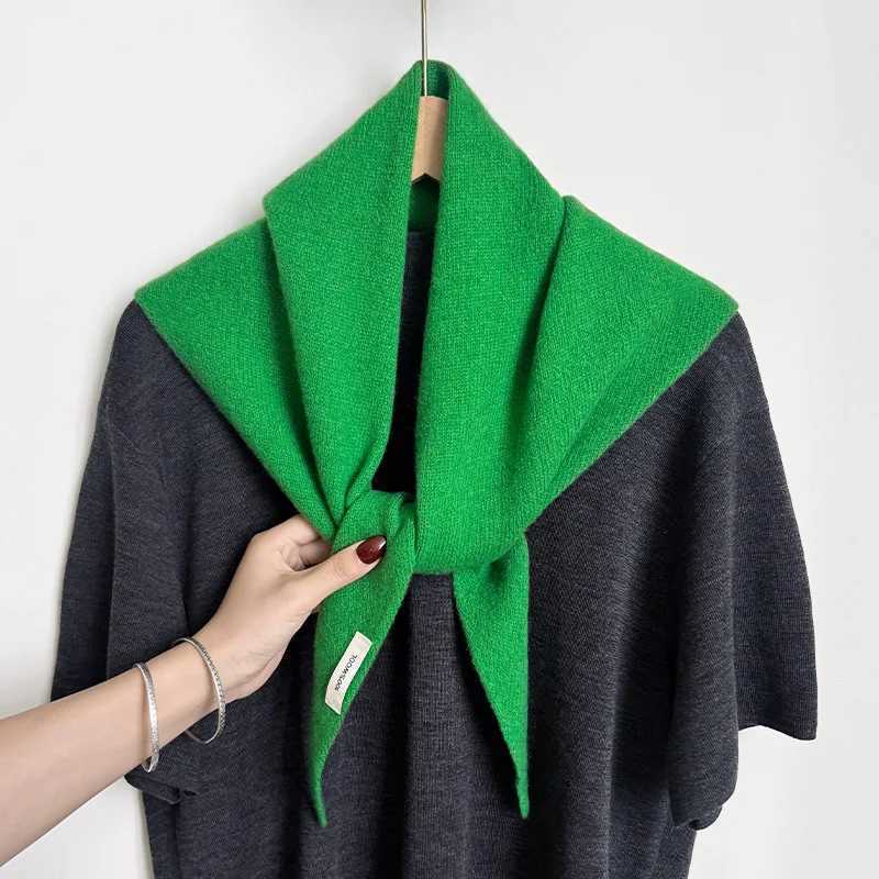 Knitted Scarf Wen Wool Winter Warm Scarves Bright Solid Color Design Thicke Shawl Soft Triang Pashmina Neck 2025 NEWW251027