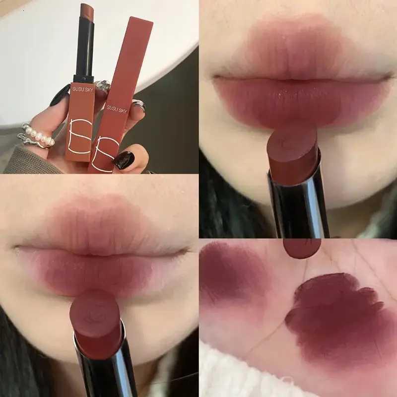 TX00Thin Tube Matte Lipstick Waterproof and Sweatproof Does Not Fade Or Remove Makeup Can Be Used on Both Lips and Cheeks W251027