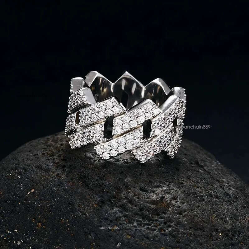 Men Trendy Moissanite Rings S Sterg Sier Good Quality Bg Ice Out Hip Hop Punk Ring Cuban k Finger Jewelry
