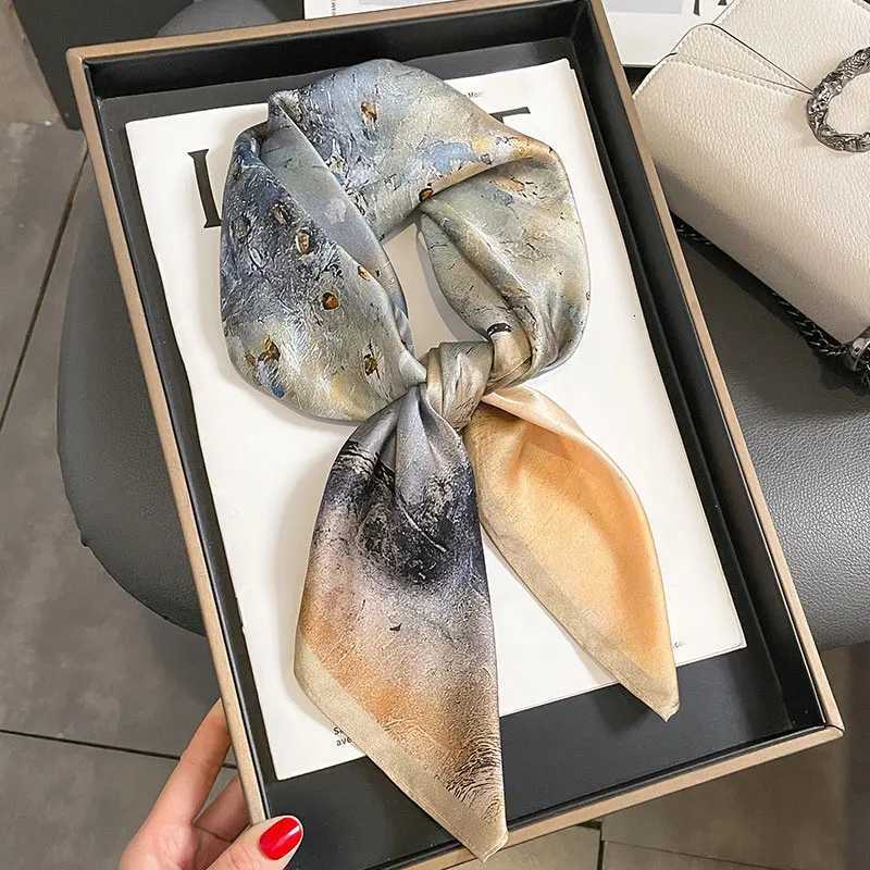 Silk Scarf Wen Mberry Luxury High Quality Square Fashion Print Hair Neckerchi Lady Shawl Wraps Hijab Bandana ScarvesW251027
