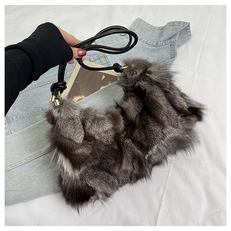 crossbody New fur bag designer women's single shoulder furry handbag