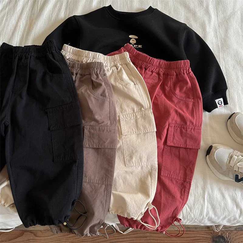 Kids Pants Girdle Overalls Baby Wide Leg Pants Girls Pants Teenage Girls Clothing Cargo Winter Clothes for BoysT251027