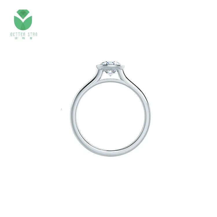 Custom Design Blue Color Round Shape Diamond Engagement Ring GIA IGI Certified HPHT Lab Diamond Rings Diamond Ring for Women