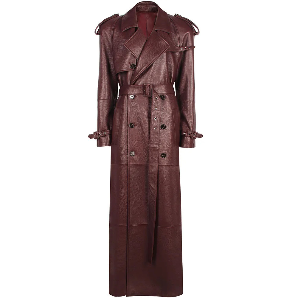 YOLOAgain Autumn 150cm Length Long Real Leather Trench Coat Women High Quality Genuine Jacket Female Streetwear 251027