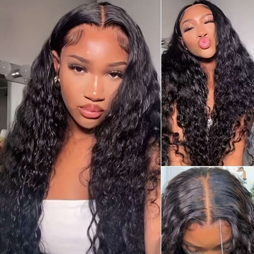 Nadula 5X5 HD Blendaway Glueless Water Wave Wig - Pre-Plucked, Bleached Knots, Invisible Lace Front, 180% Density, Natural Look For All Light Beige To