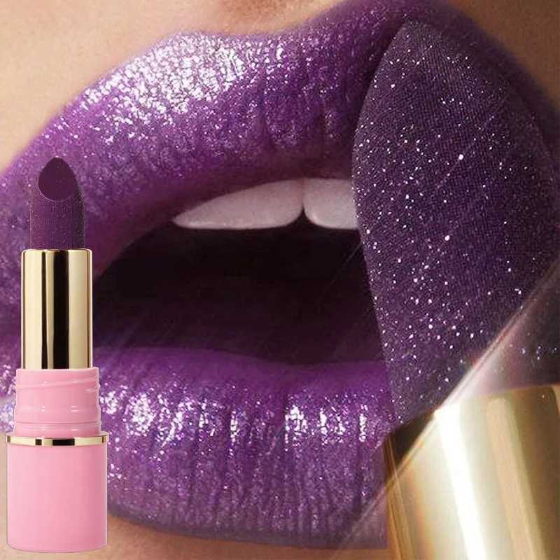 8Colors Glitter Lipstick Waterproof Lasting Diamond Pearlescent Metallic Gloss Lipstick Purple Lipgloss Lips Makeup Cosmetics W251027