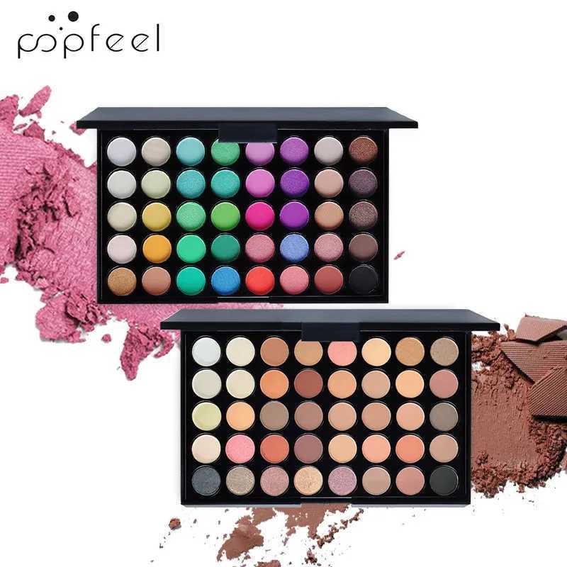 POPFEEL 40Color Eyeshadow Palette with 8 Pink Eyeshadow Brushes Matte Shimmer Shades for Everyday Makeup LonglastingXJ251027
