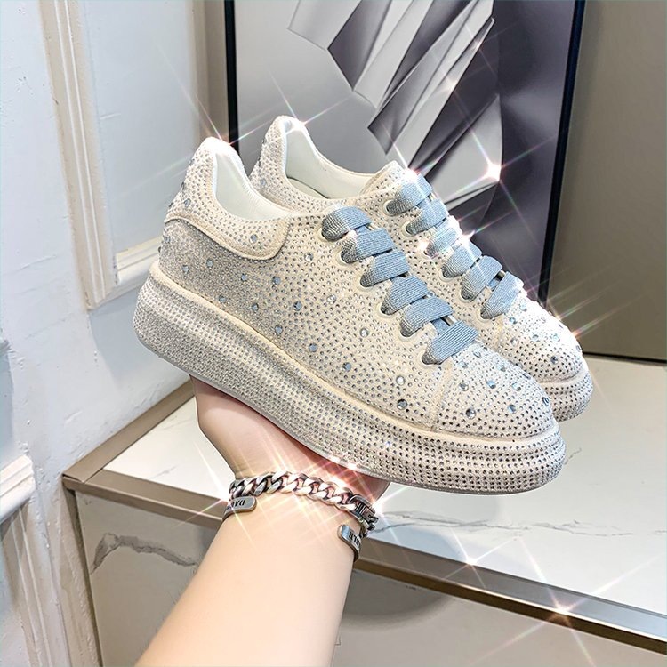 Best Selling In Season New Casual Full Rhinestone Platform Sneakers Fashion Versatile Height Increasing Women Shoes Size 35 42 Colorful Black White Fr