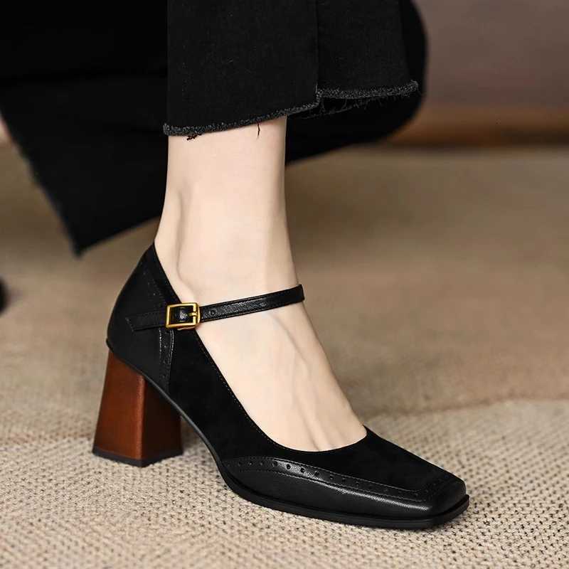 New Autumn and Winter Womens High Heels Fiable Elegant and Simple Office Shoes Comfortable Thick Heel Party ShoesXJ251027