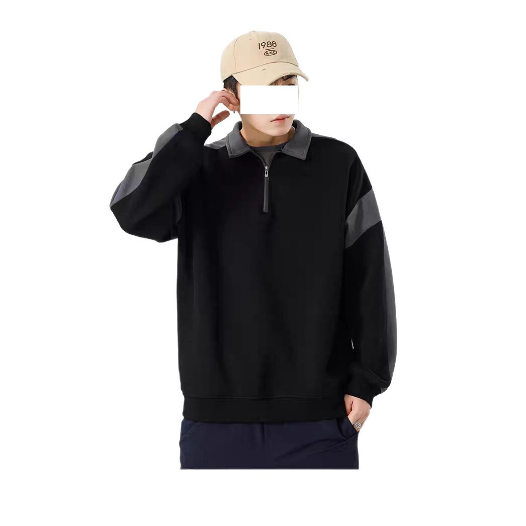 Polo Collar Long Sleeve T-shirt Men American Style Designer Sweater Half-zip Turn-down Collar Men's Sweatshirt Spring Autumn Casual Inner Wear To